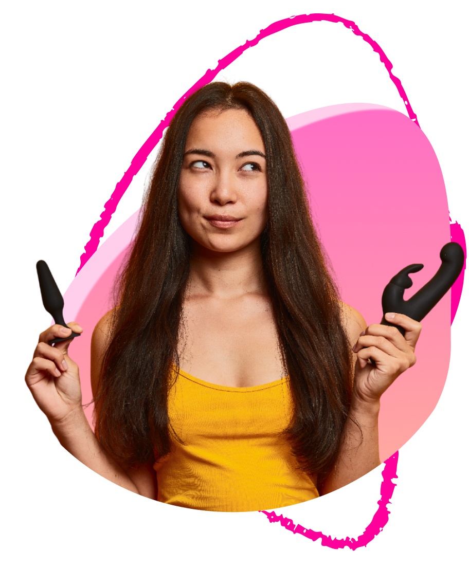 Girl hold sex toys
